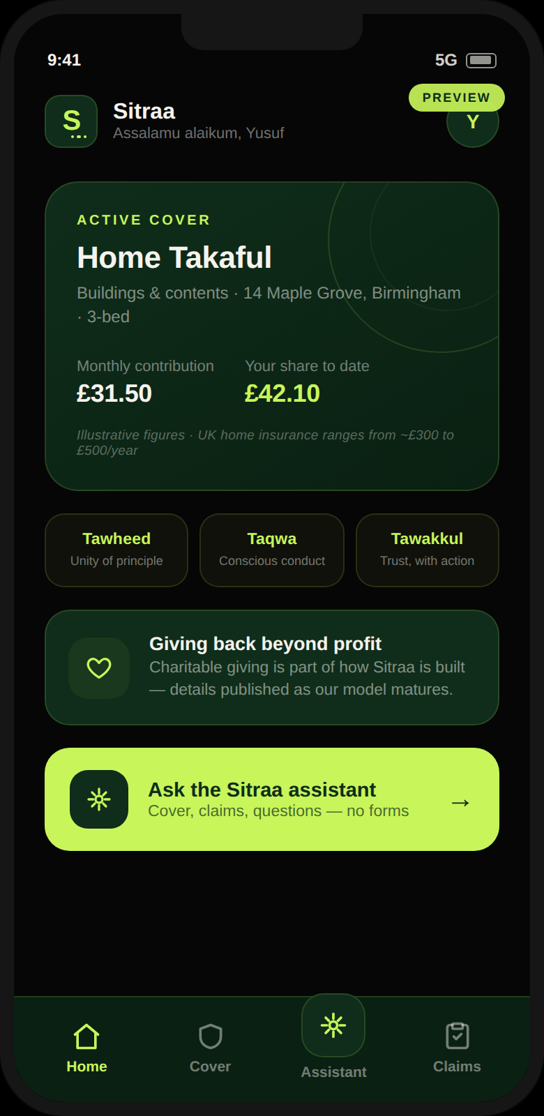 Sitraa home dashboard preview